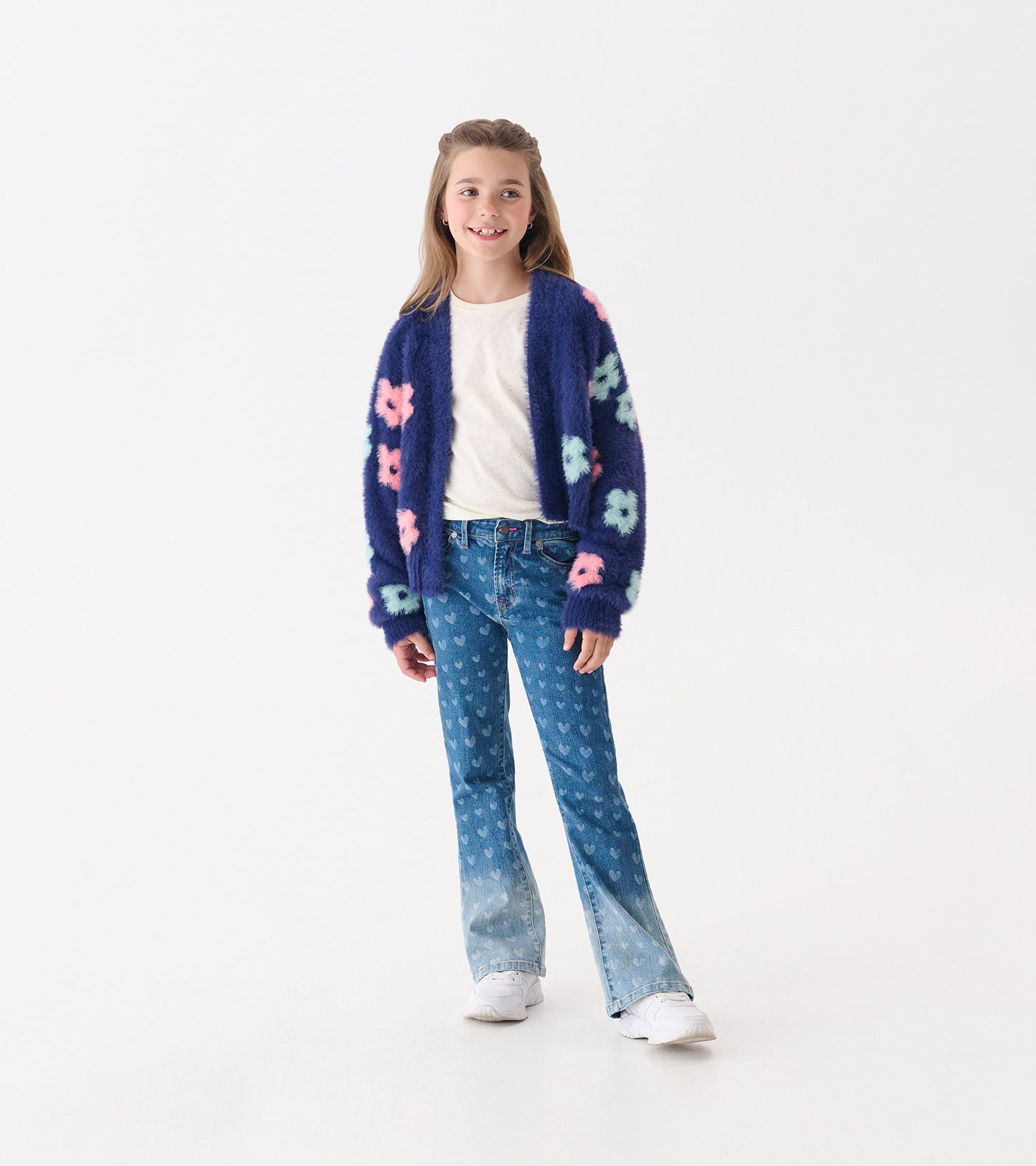 Girls Hearts Flared Leg Denim