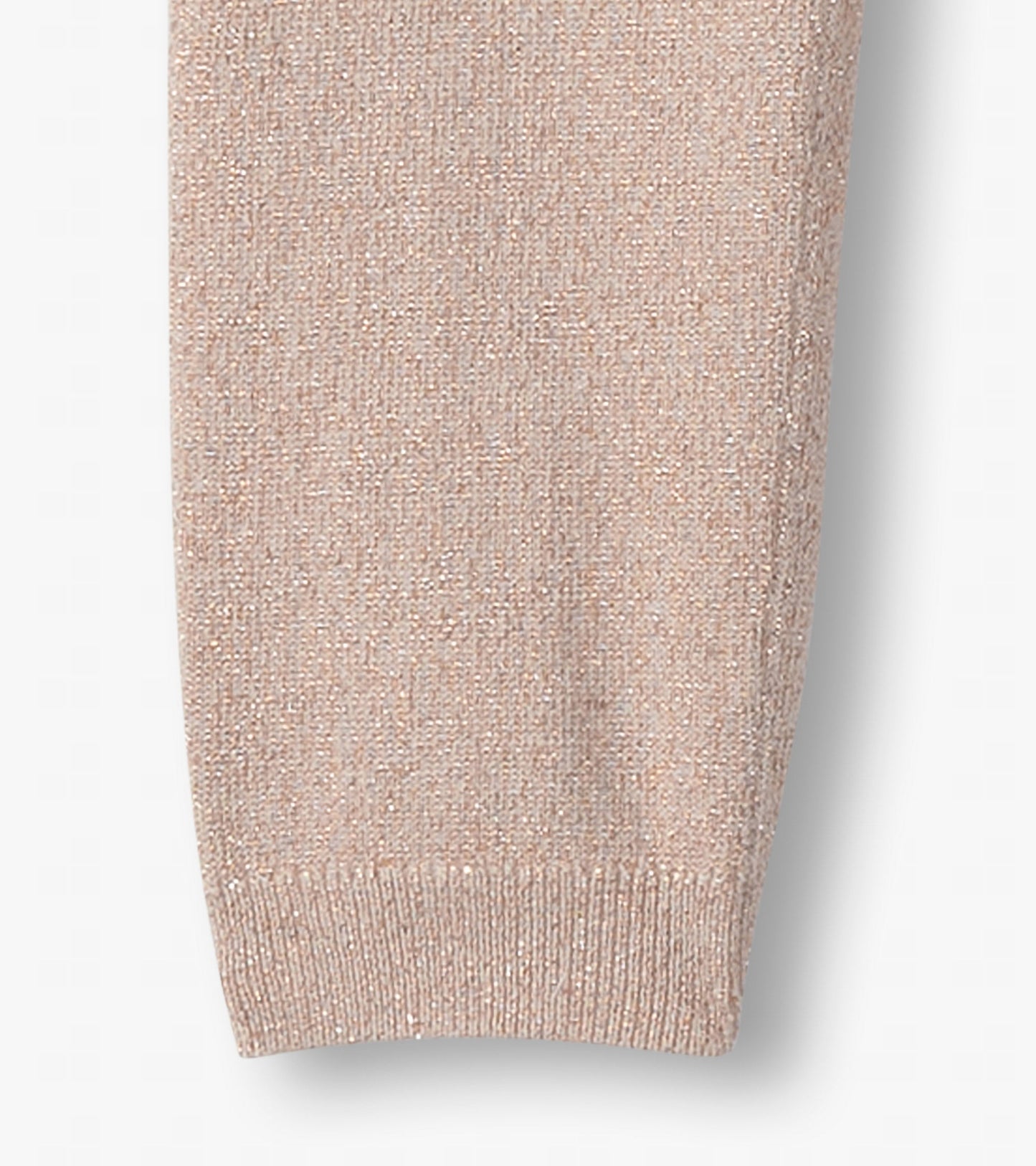 Gold glitter cable knit leggings for baby girls, featuring a soft texture and elastic waistband.