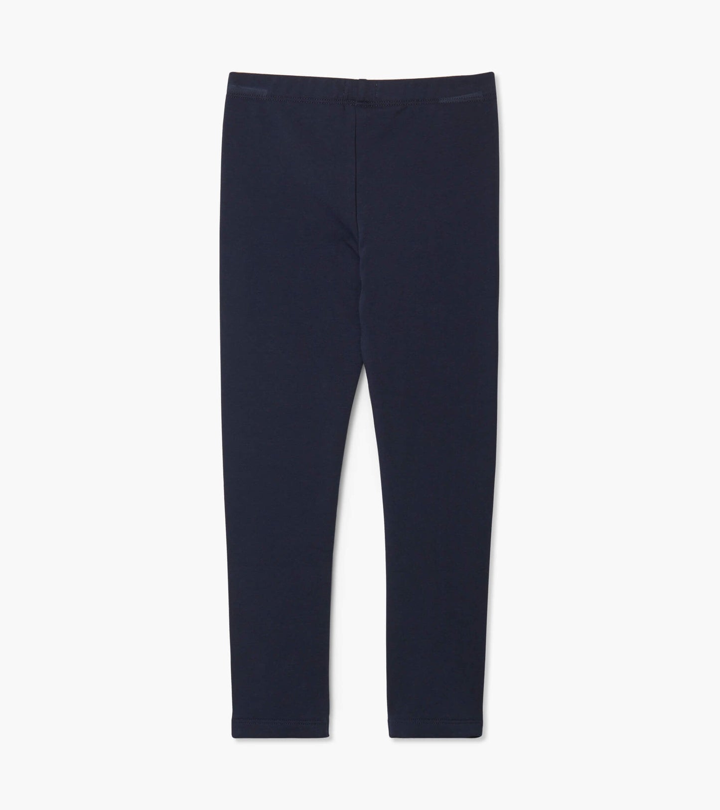 Navy blue cozy leggings for girls, featuring a soft material and a fitted design.