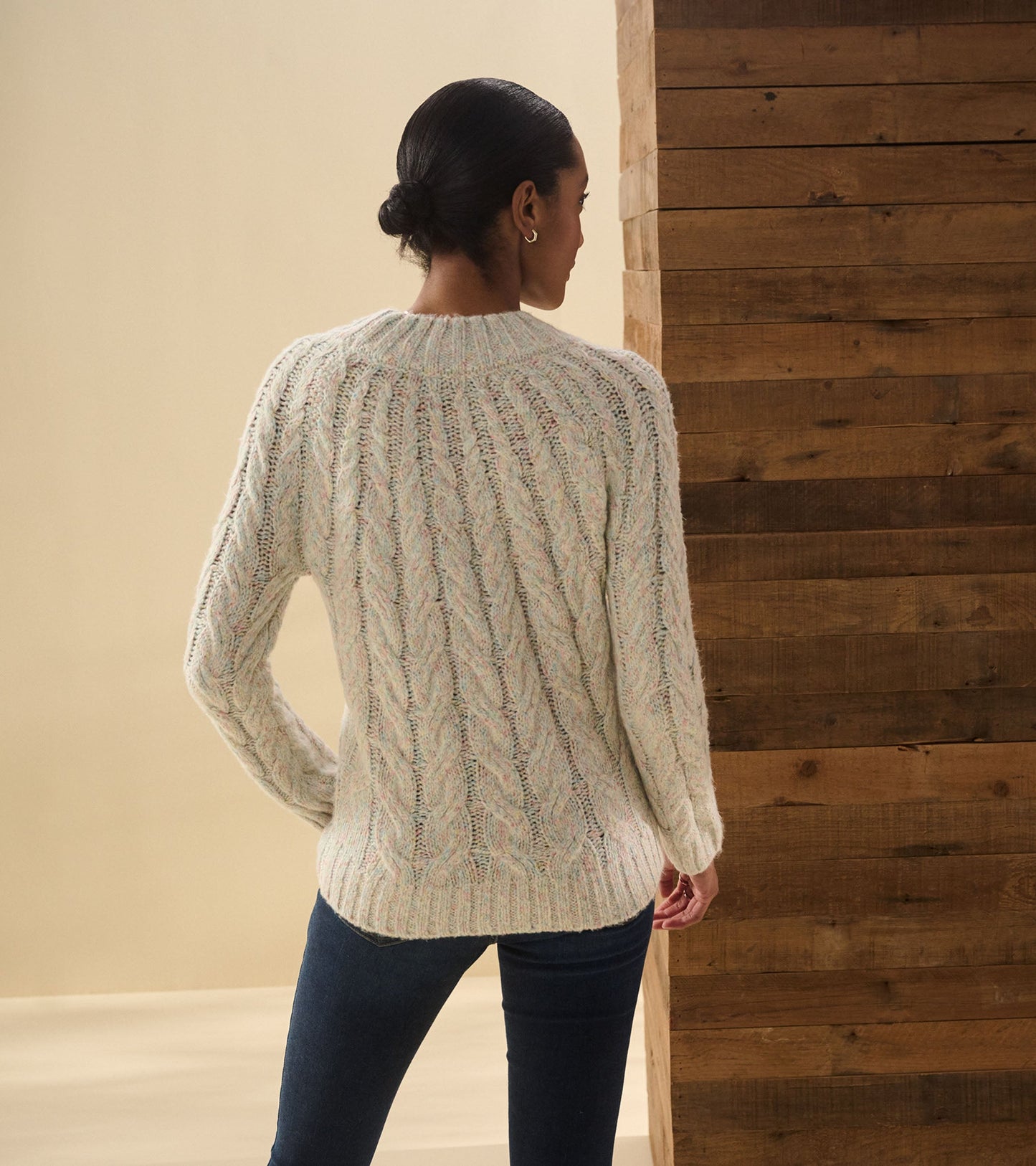 Dylan Cable Knit Jumper - Clear Rainbow