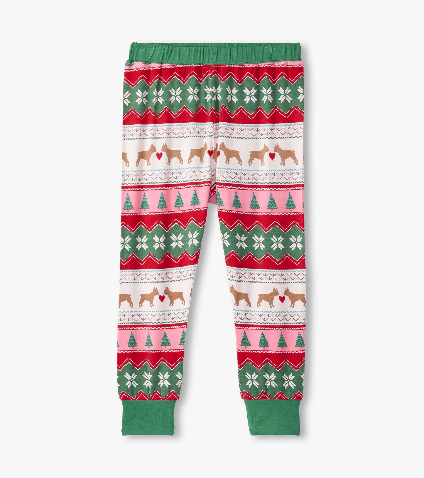 Girls Puppy Hearts Fair Isle Bamboo Pyjama Set