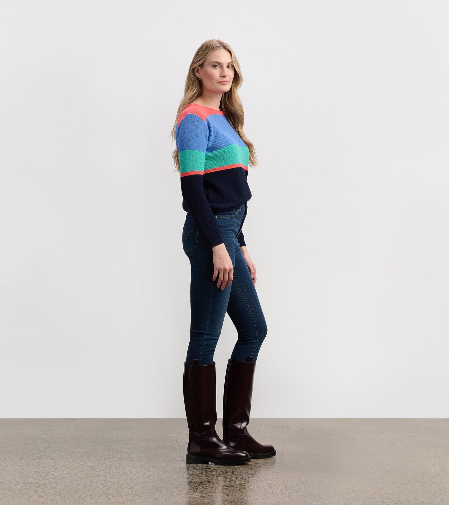 Devon Jumper - Bright Colorblock Stripes