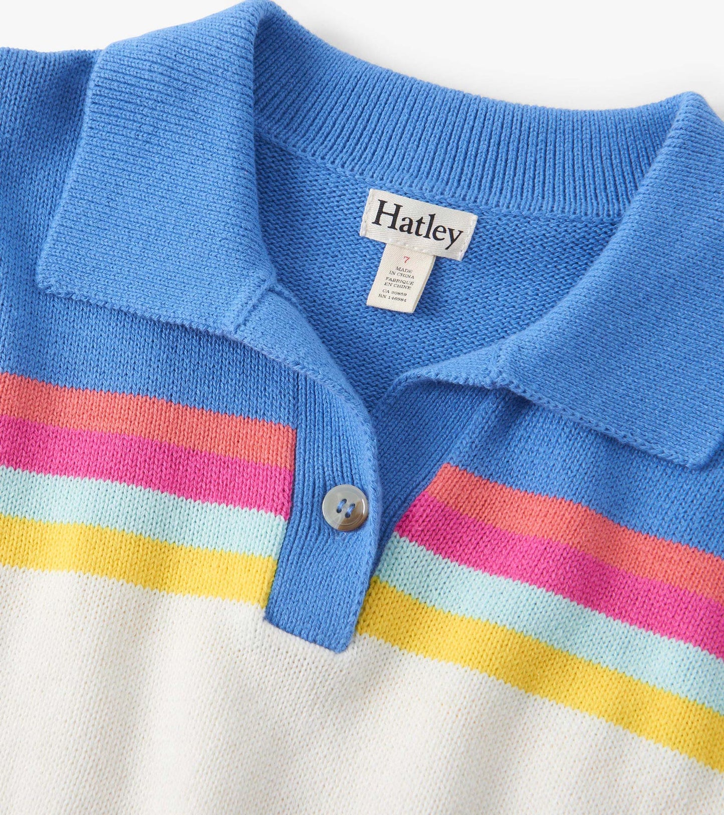 Girls Royal Colourblock Johnny Collar Sweater