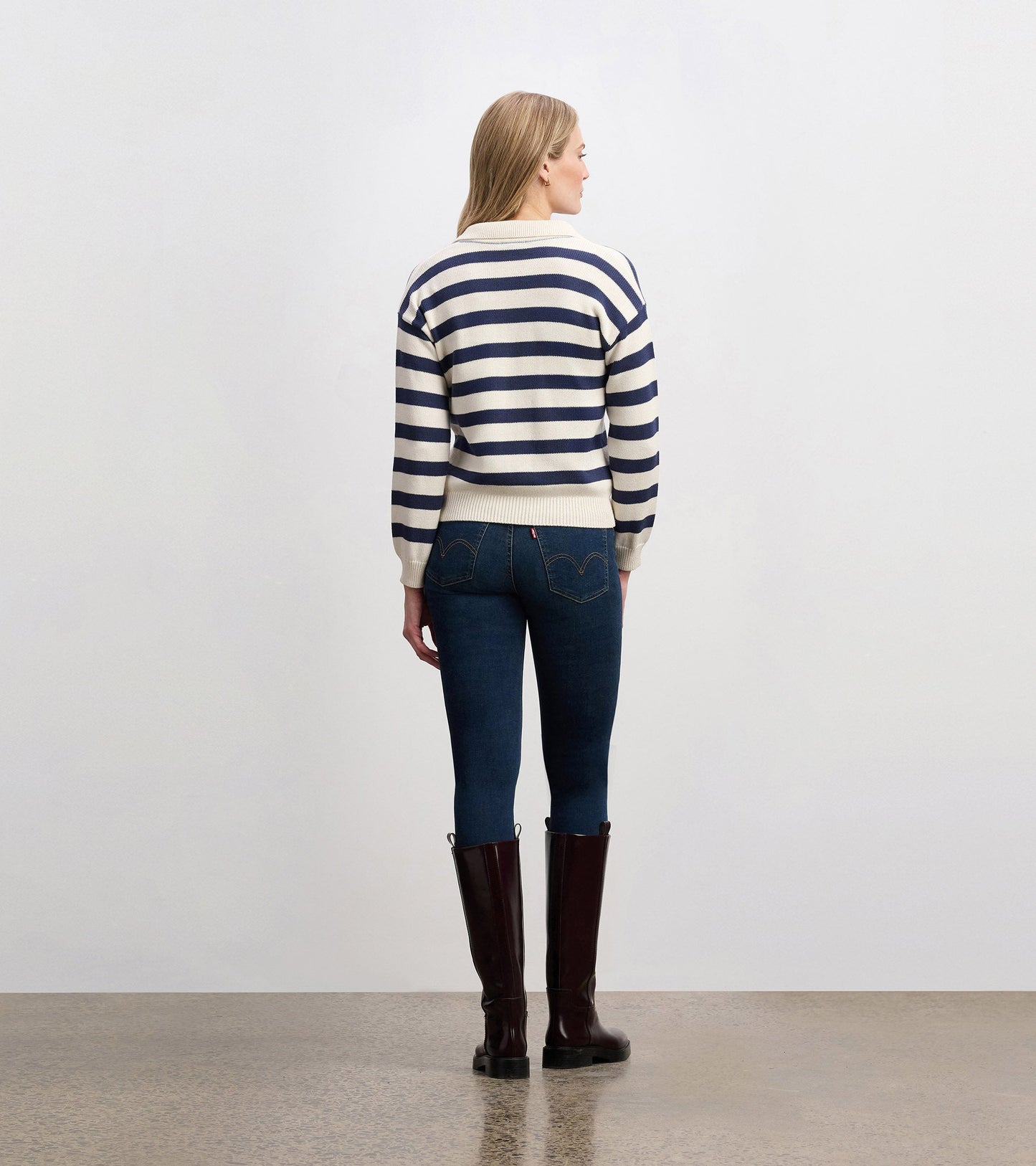 Johnny Collar Jumper - Nautical Stripes