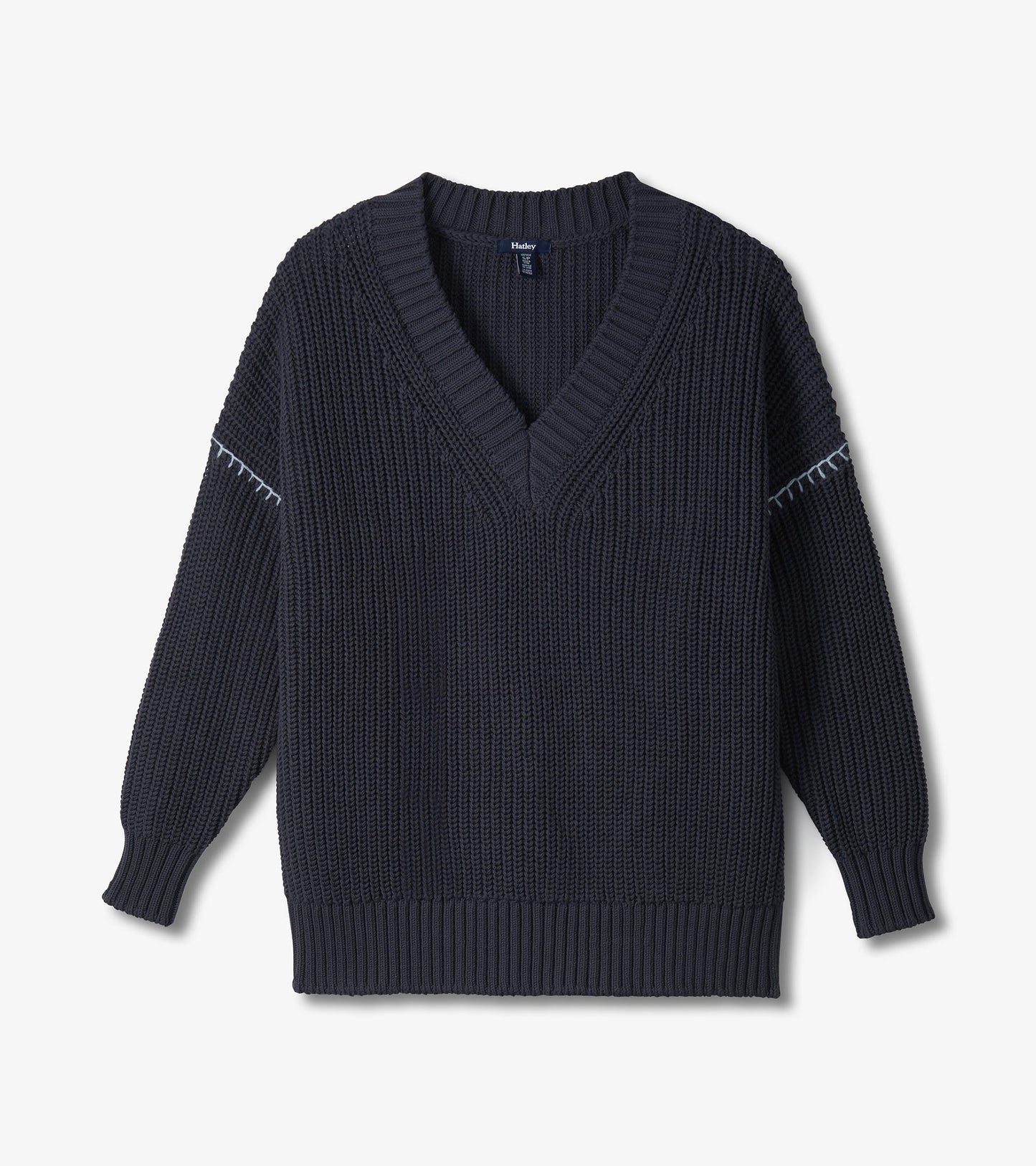 V-Neck Slouchy Jumper - Faded Grey