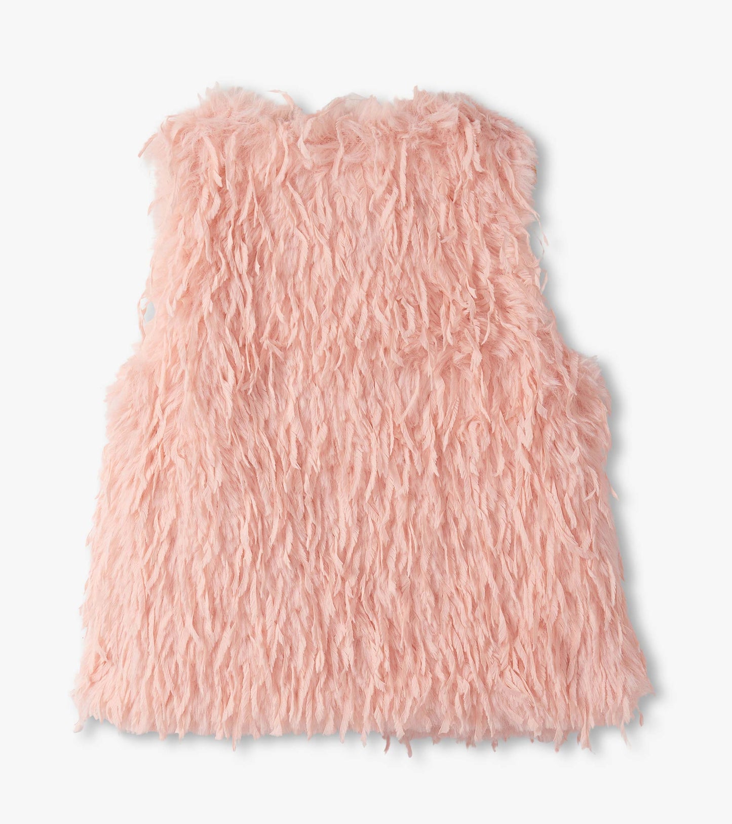 Girls Pale Pink Feather Faux Fur Vest Hatley