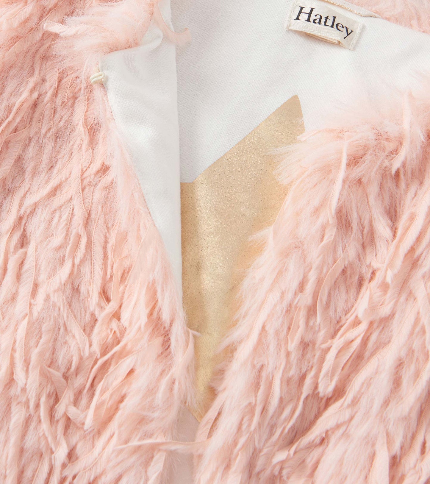 Girls Pale Pink Feather Faux Fur Vest Hatley