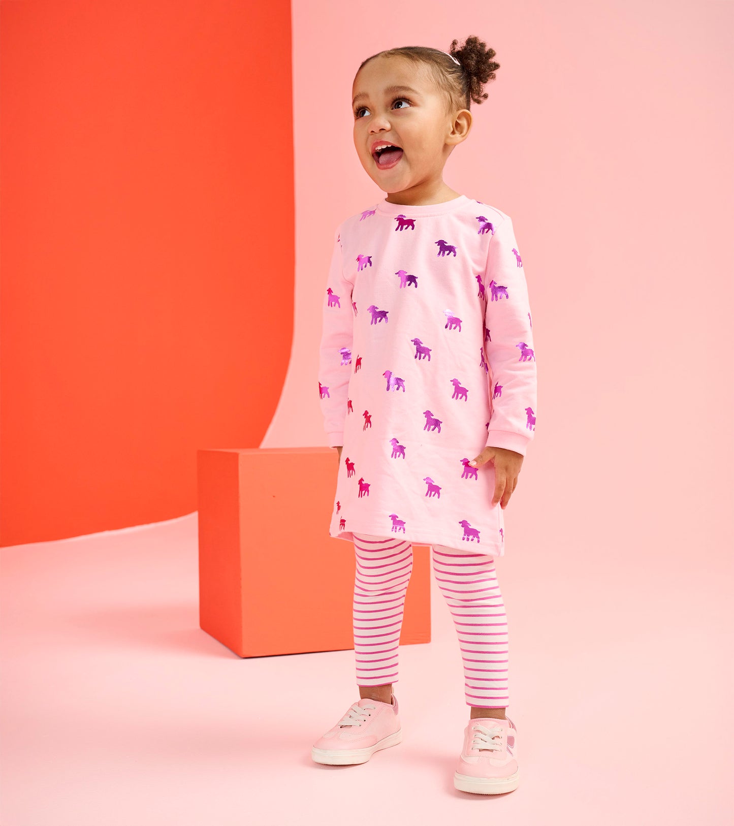 Baby & Toddler Girls Lamb Silhouette Dress and Legging Set