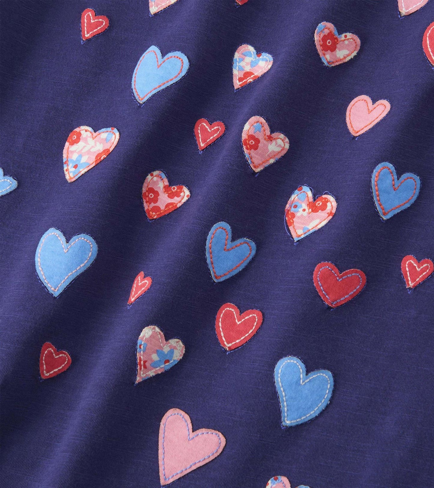 Girls Falling Hearts Long Sleeve Graphic Tee