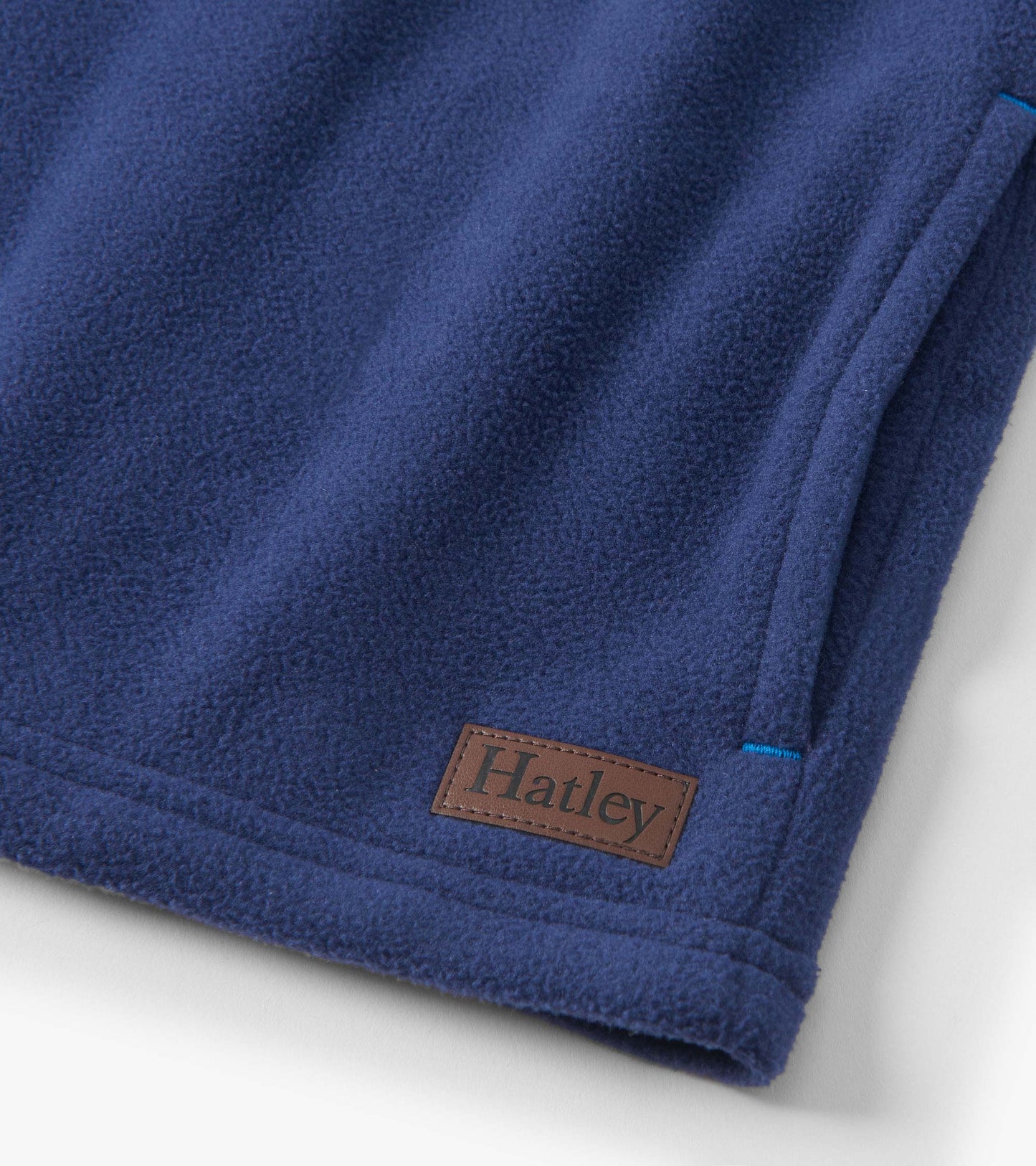Boys Navy Colour Block Fleece 1/4 Zip Mockneck Hatley