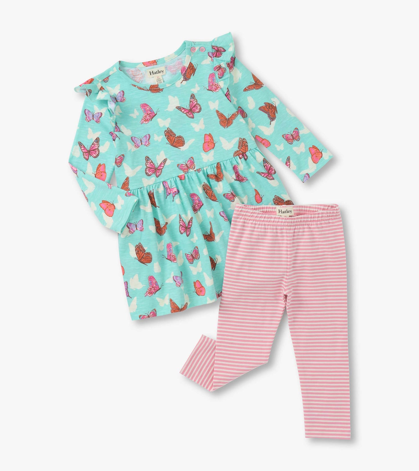 Baby & Toddler Girls Butterfly Ruffle Dress and Legging Set