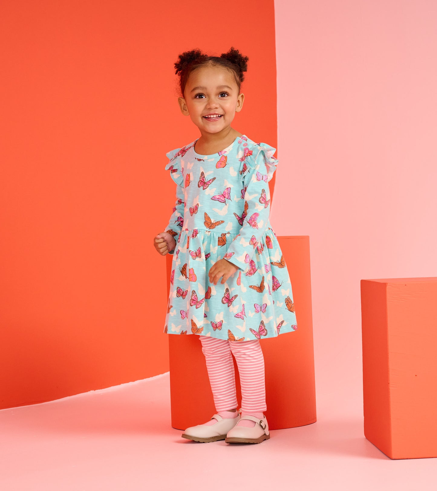 Baby & Toddler Girls Butterfly Ruffle Dress and Legging Set