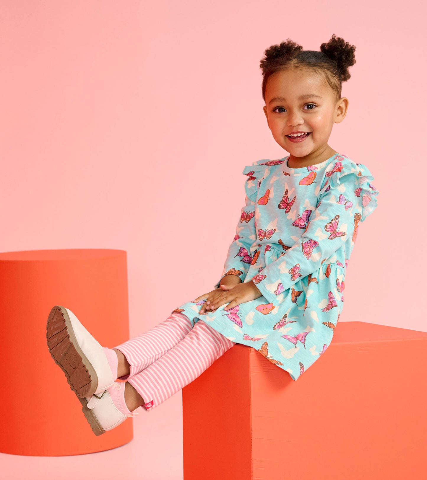 Baby & Toddler Girls Butterfly Ruffle Dress and Legging Set