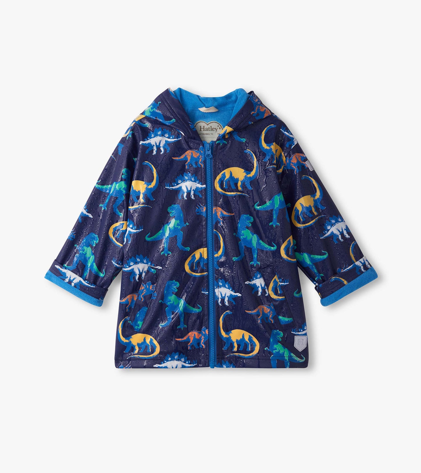 Boys Painted Dinos Colour Changing Zip-Up Raincoat