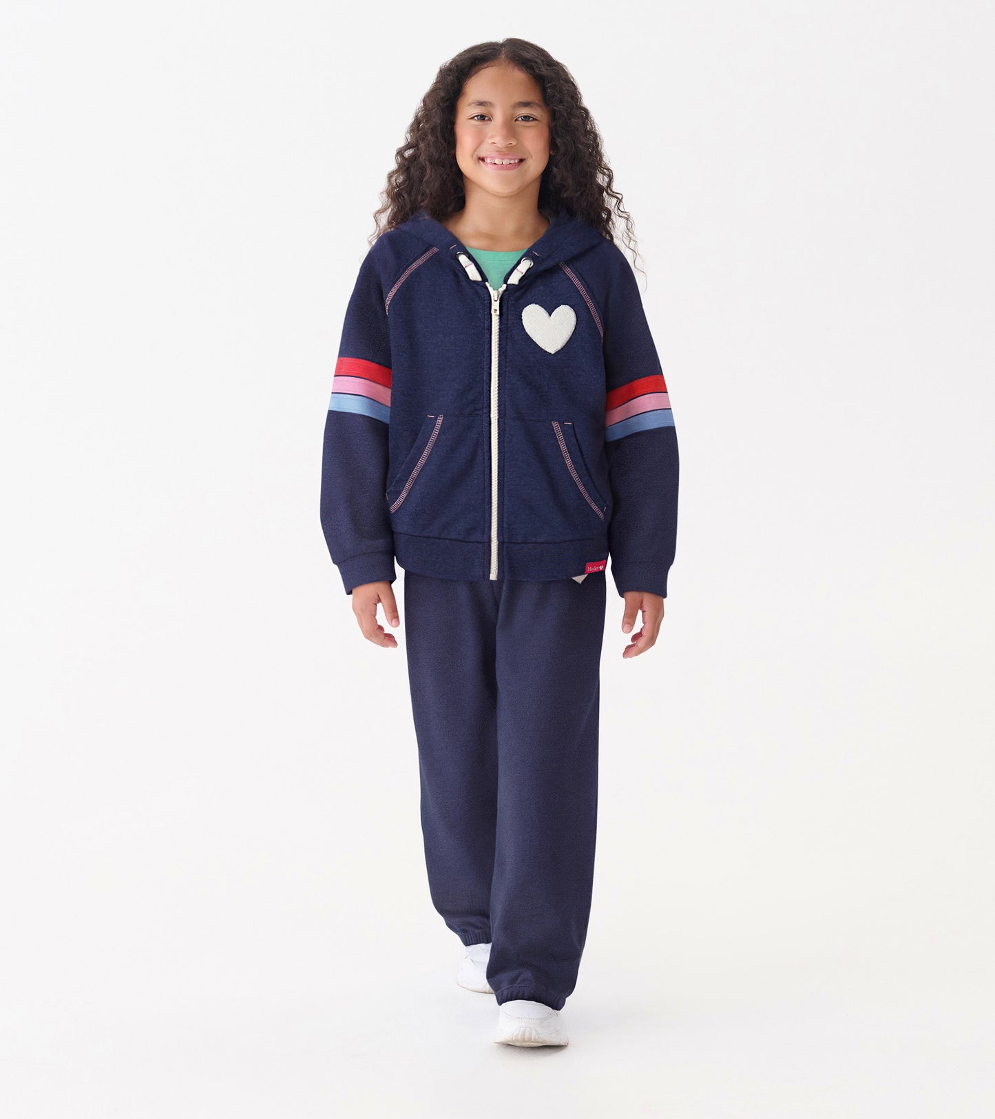 Girls Patriot Blue Zip-Up Hoodie