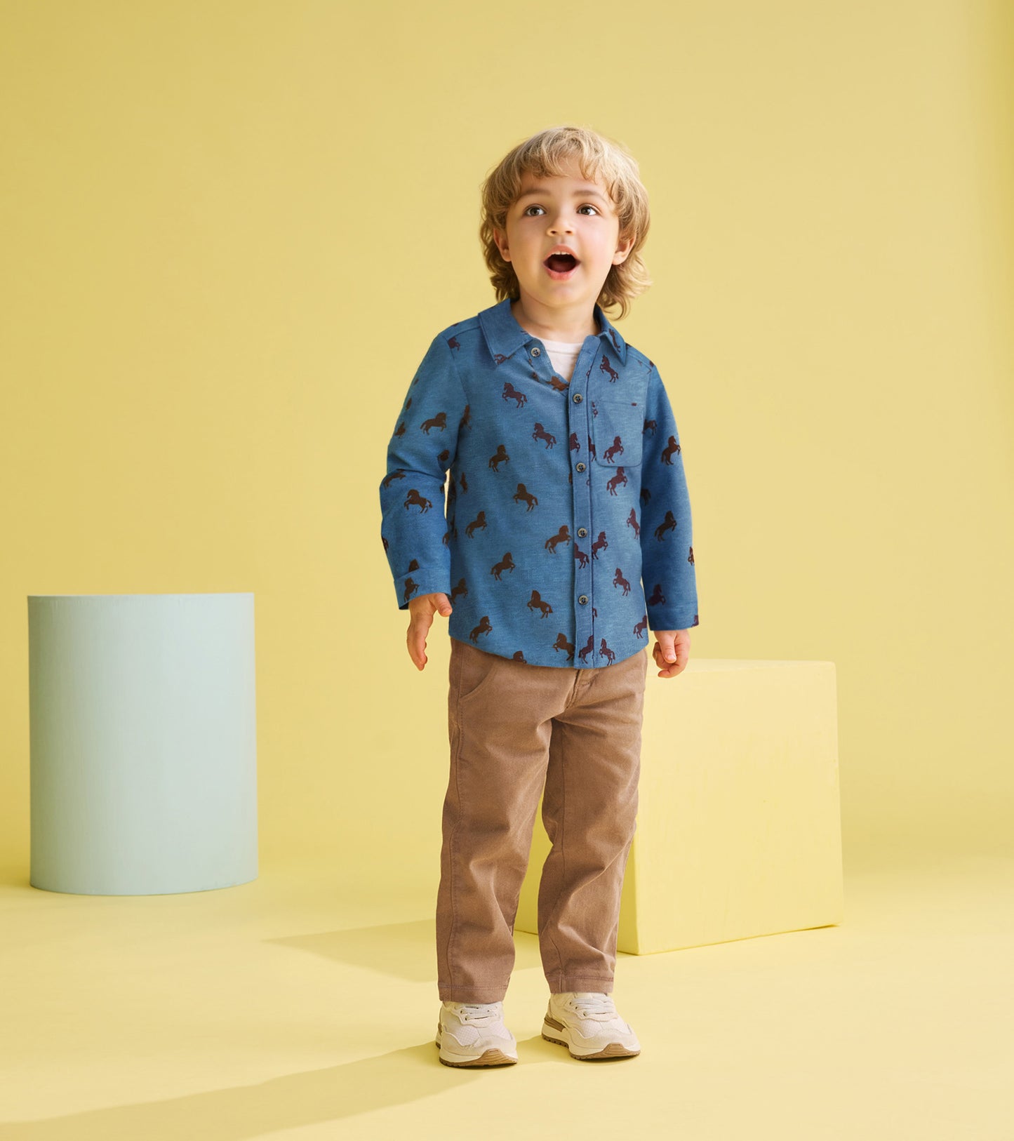 Baby & Toddler Boys Ranch Horses Button Down Shirt