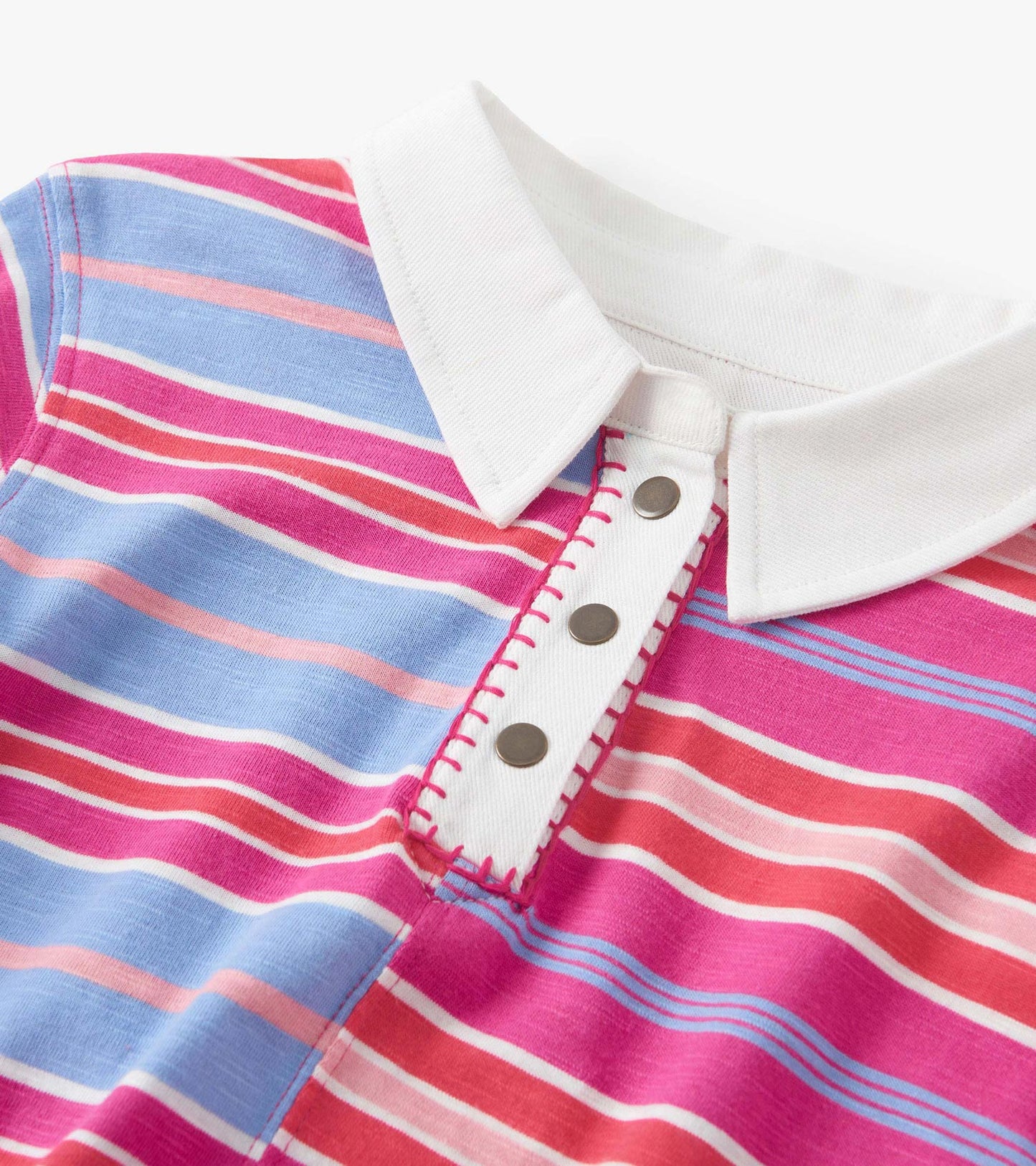 Girls Mixed Stripes Polo Dress Hatley