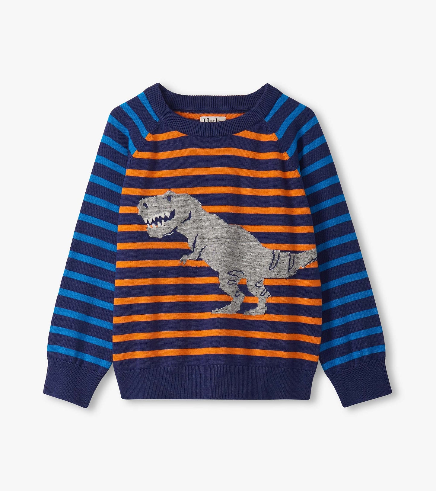 Boys Dino Mixed Stripes Raglan Sweater Hatley