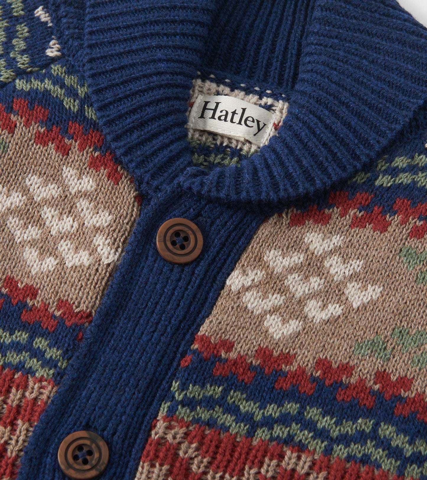 Boys Vintage Fair Isle Shawl Collar Cardigan Hatley