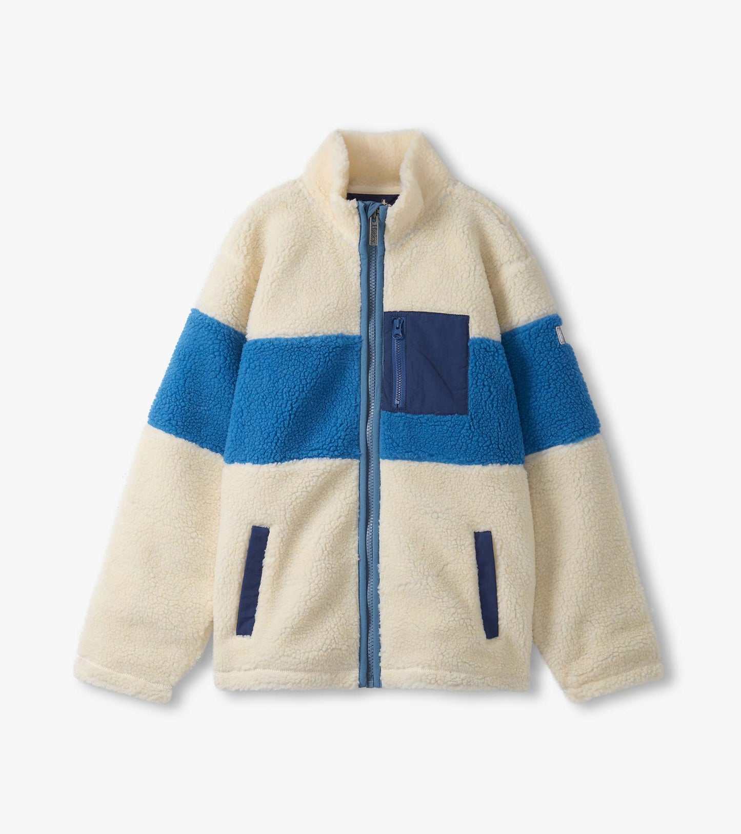 Boys White Smoke Faux Sherpa Zip-Up Jacket
