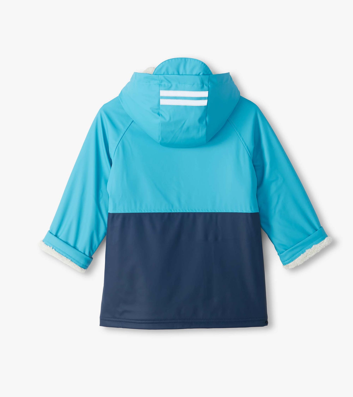 Boys Blue Colourblock Sherpa Lined Raincoat