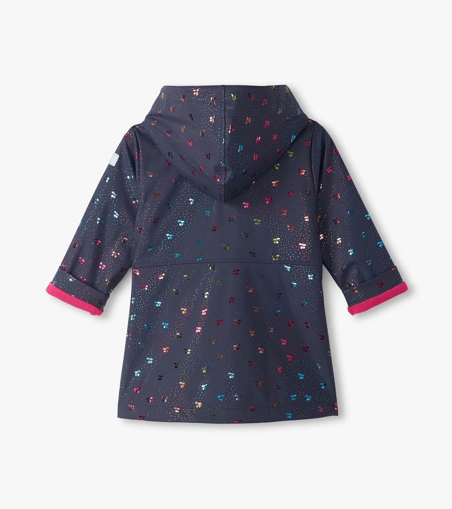 Girls Rainbow Foil Cherry Raincoat