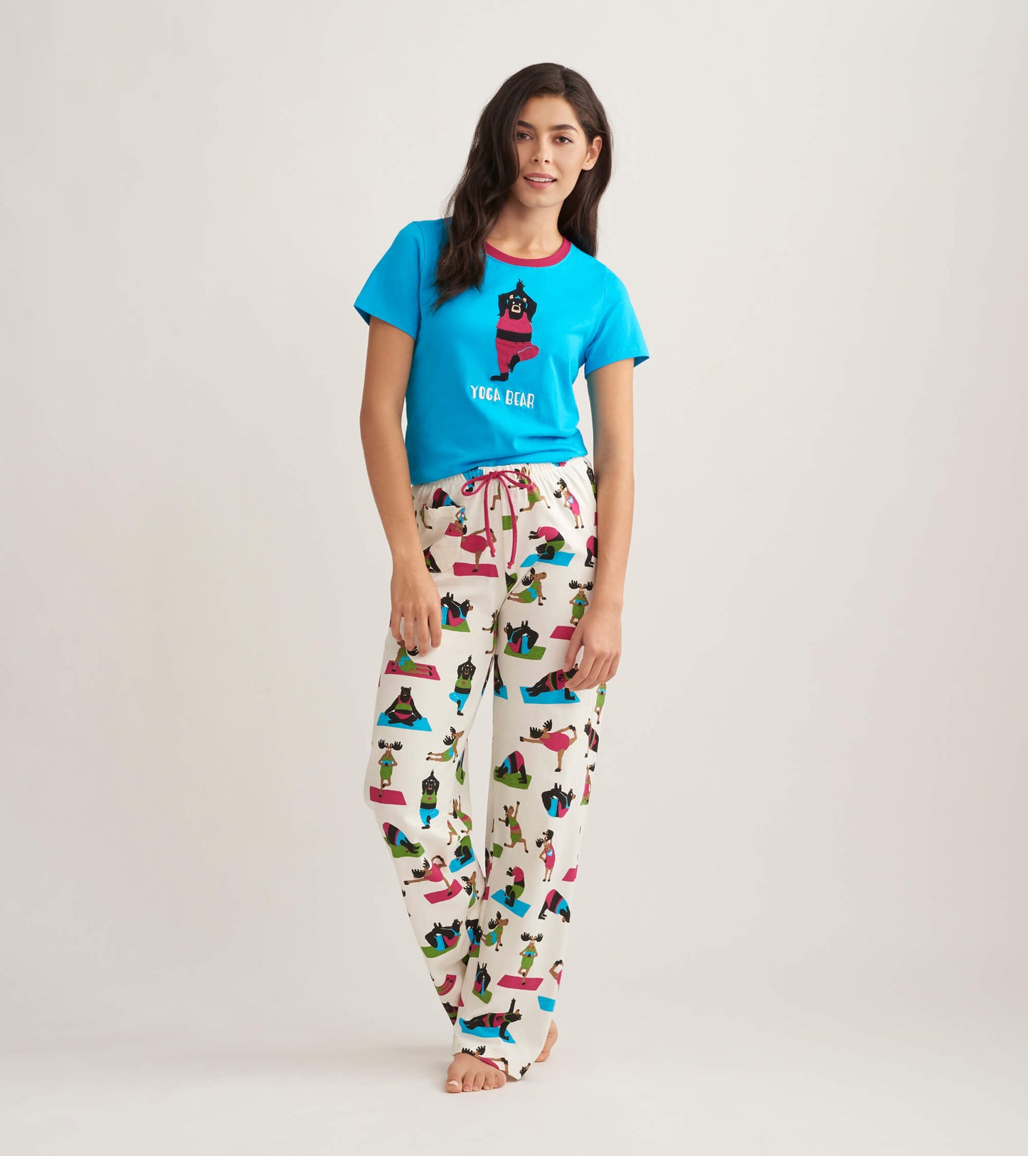 Yoga Bear Knit Women's Cotton Pajama Pants