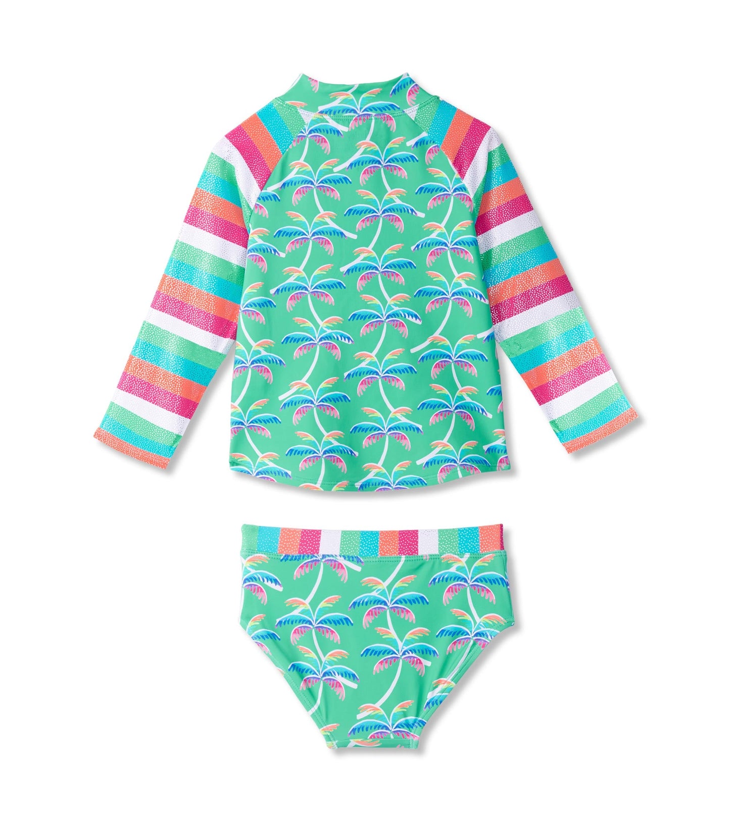 Girls Rainbow Palm Two-Piece Rashguard Set Hatley