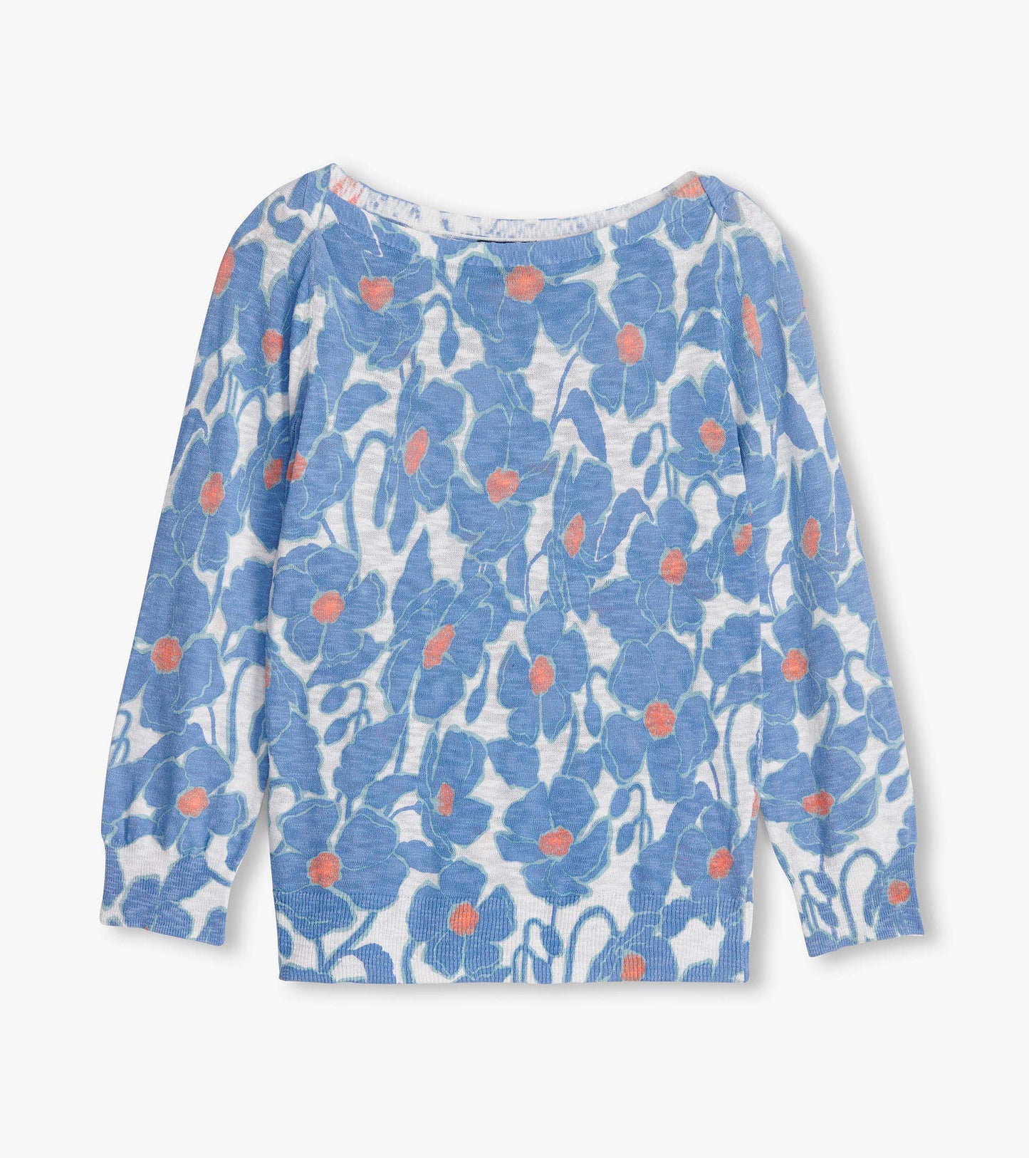 3/4 Sleeve Knit Breton - Textured Poppies
