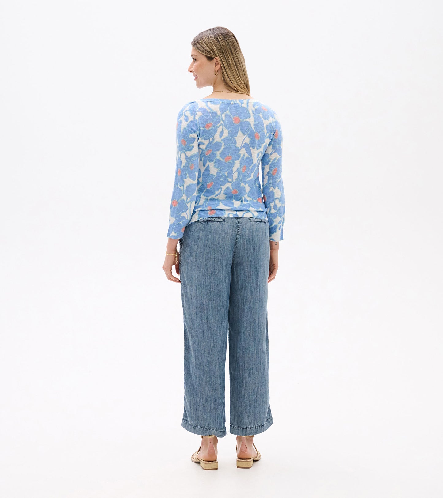3/4 Sleeve Knit Breton - Textured Poppies
