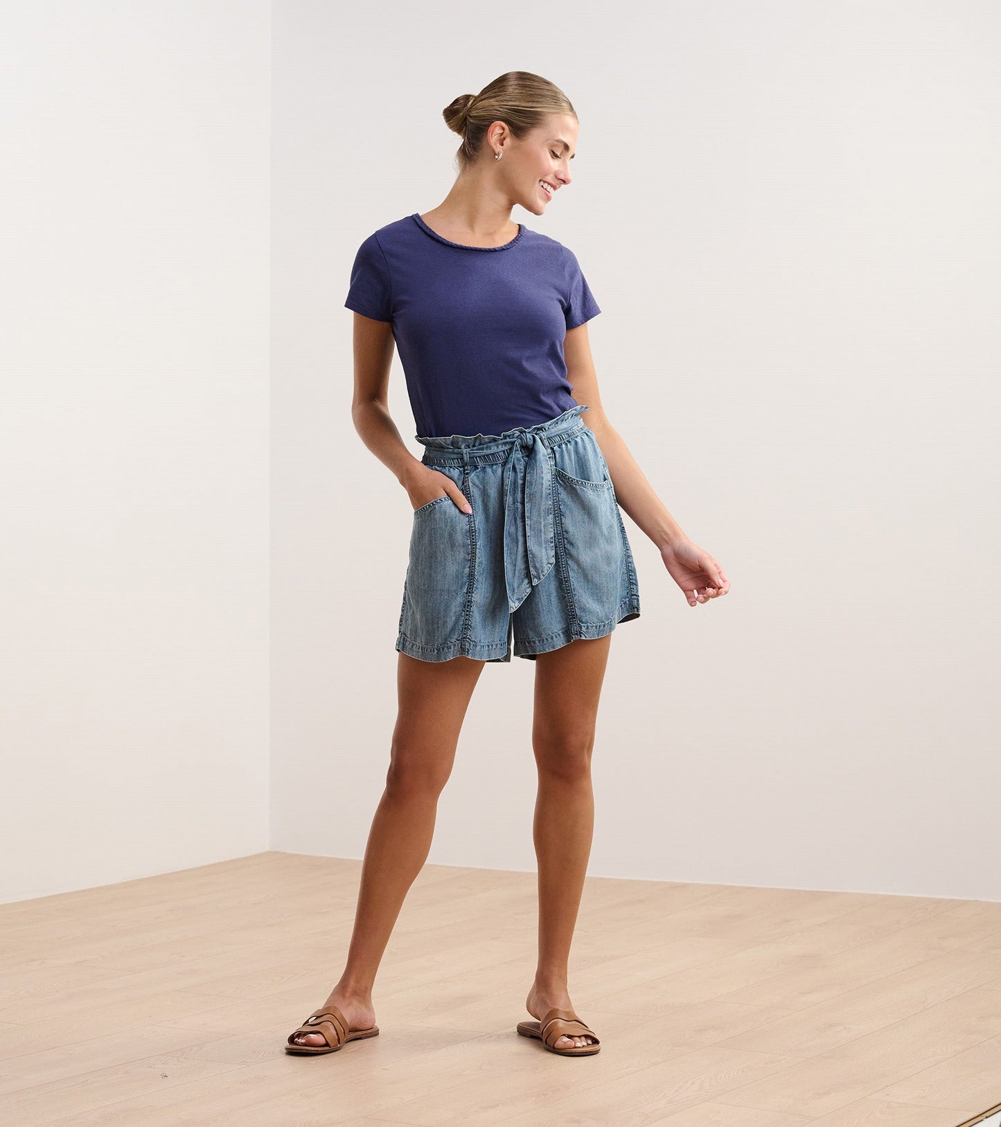 Cassie Shorts - Blue Acid Wash