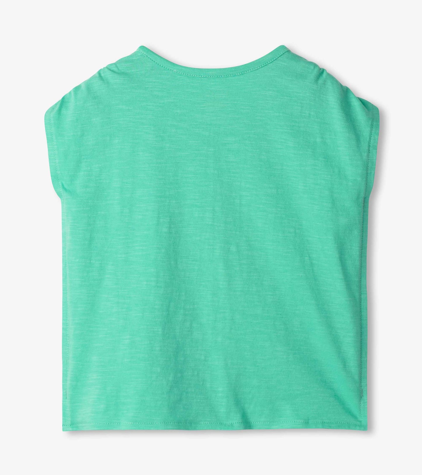 Mint green cinched shoulder top with a relaxed fit and soft fabric, suitable for casual wear.