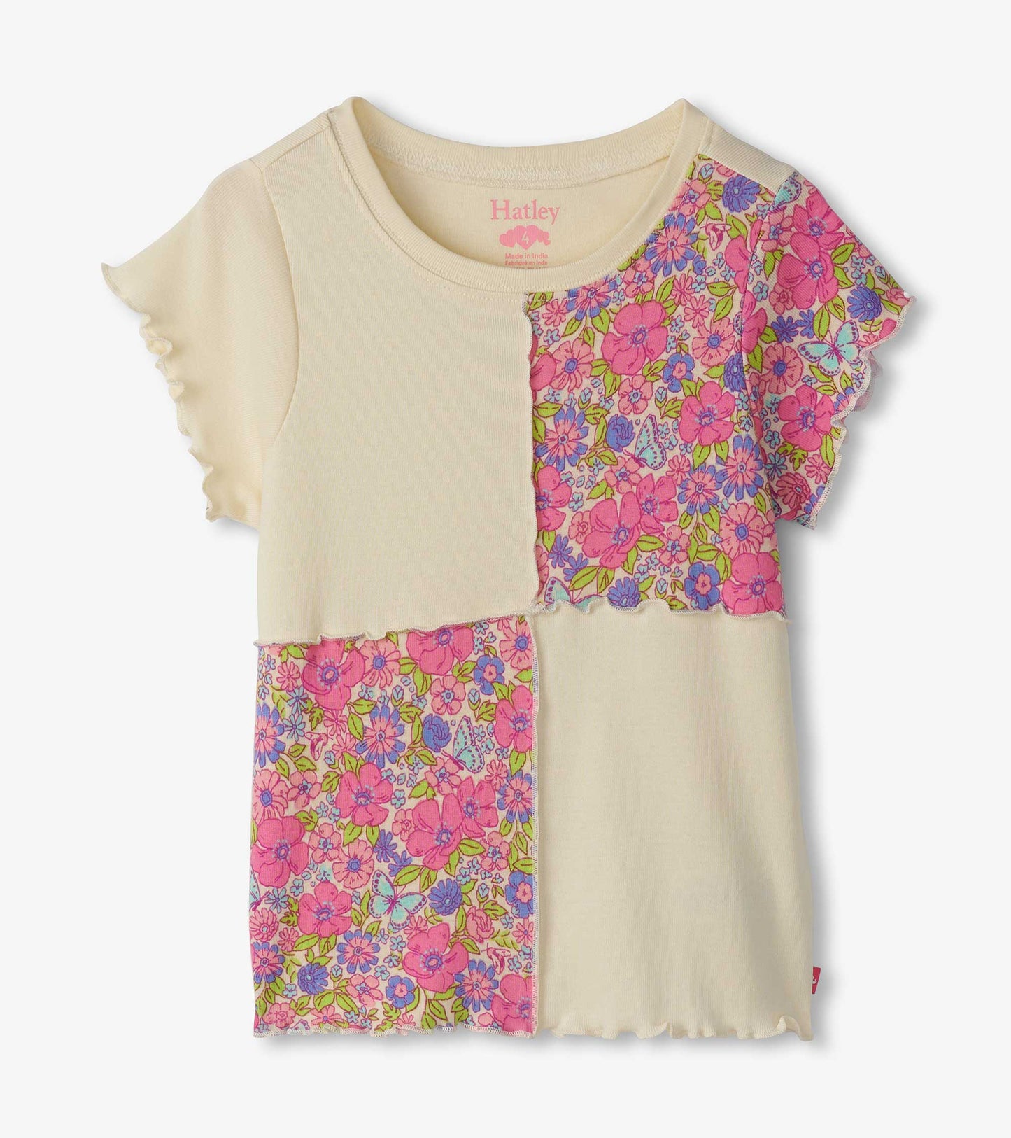 Girls Groovy Flowers Patchwork Tee