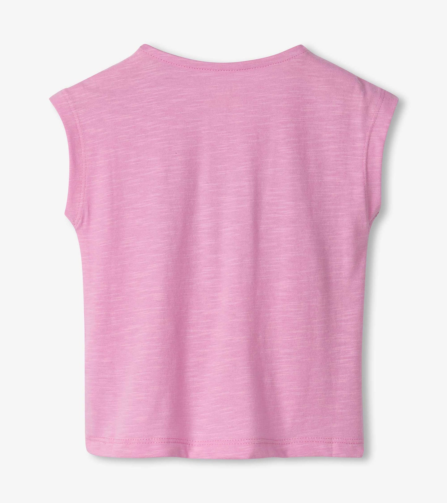 Light pink sleeveless shirt with a soft texture, featuring a round neckline and a simple design.