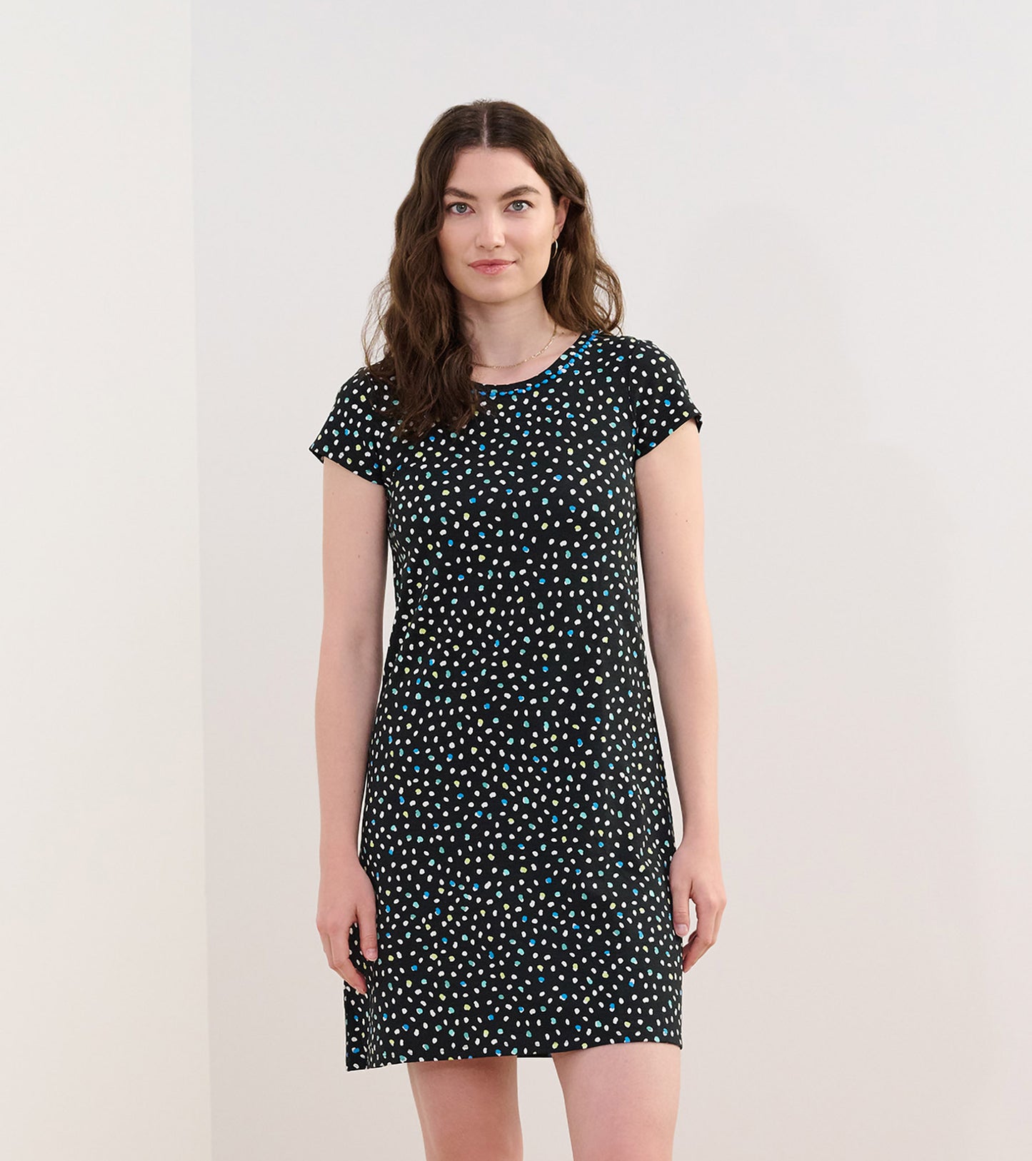 Cici A-Line Dress - Multi Dots