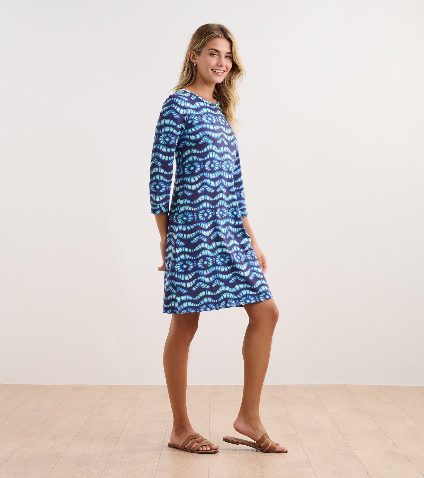 Lily Flare Dress - Shibori Waves