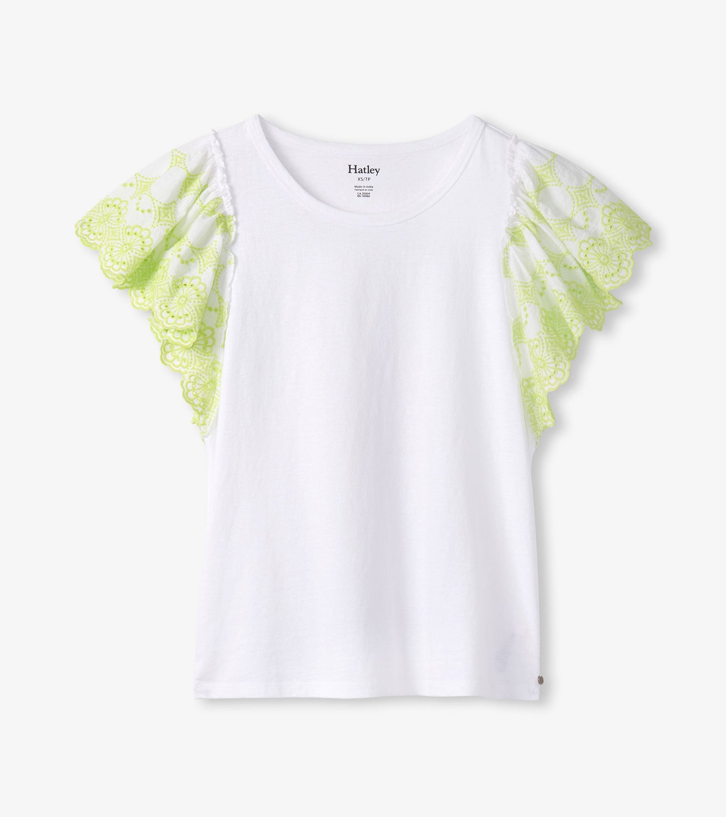 Eyelet Sleeve Tank - White