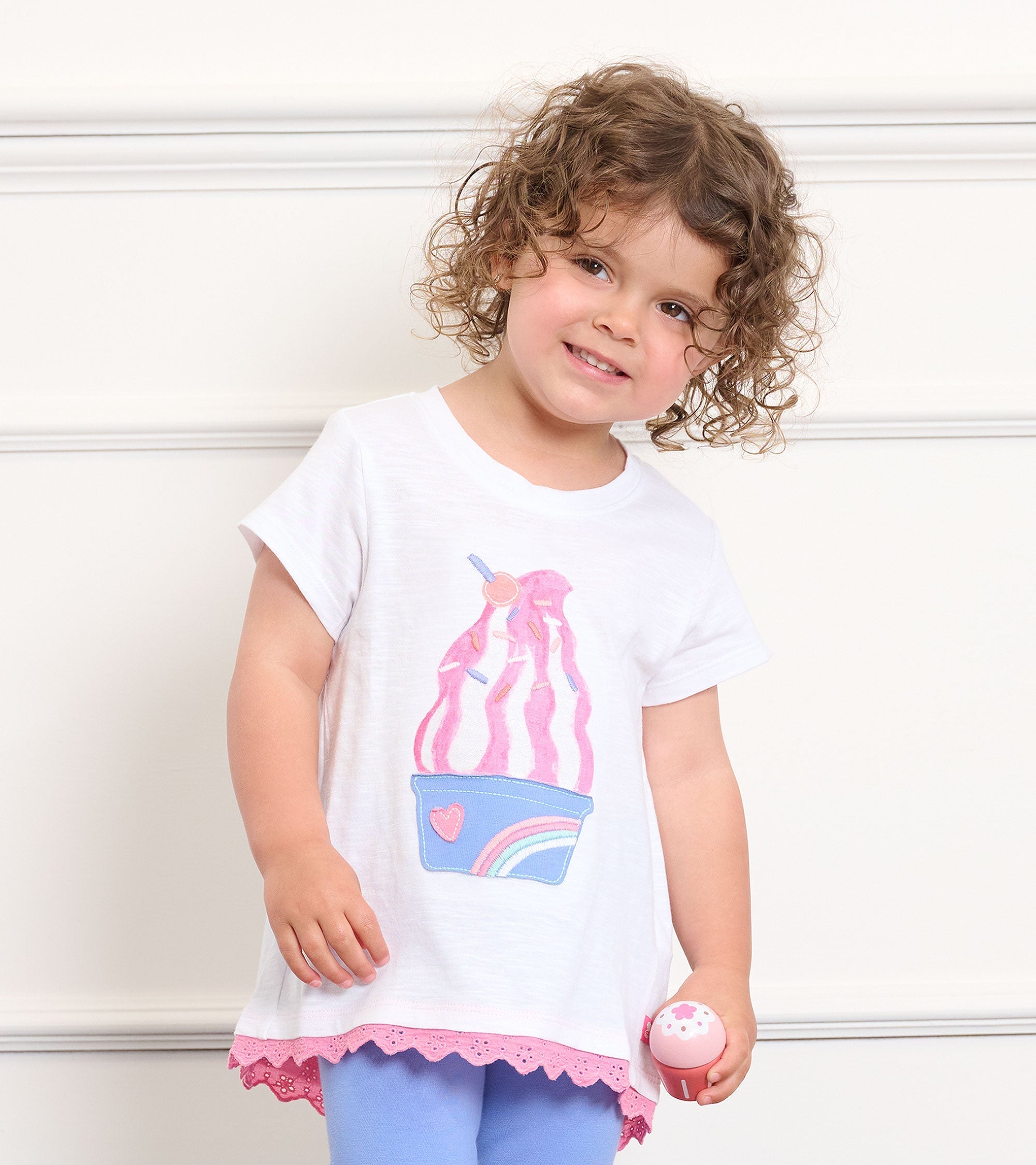 Ice Cream Sundae Eyelet Trim T-Shirt Ice Cream Sundae Eyelet Trim T-Shirt