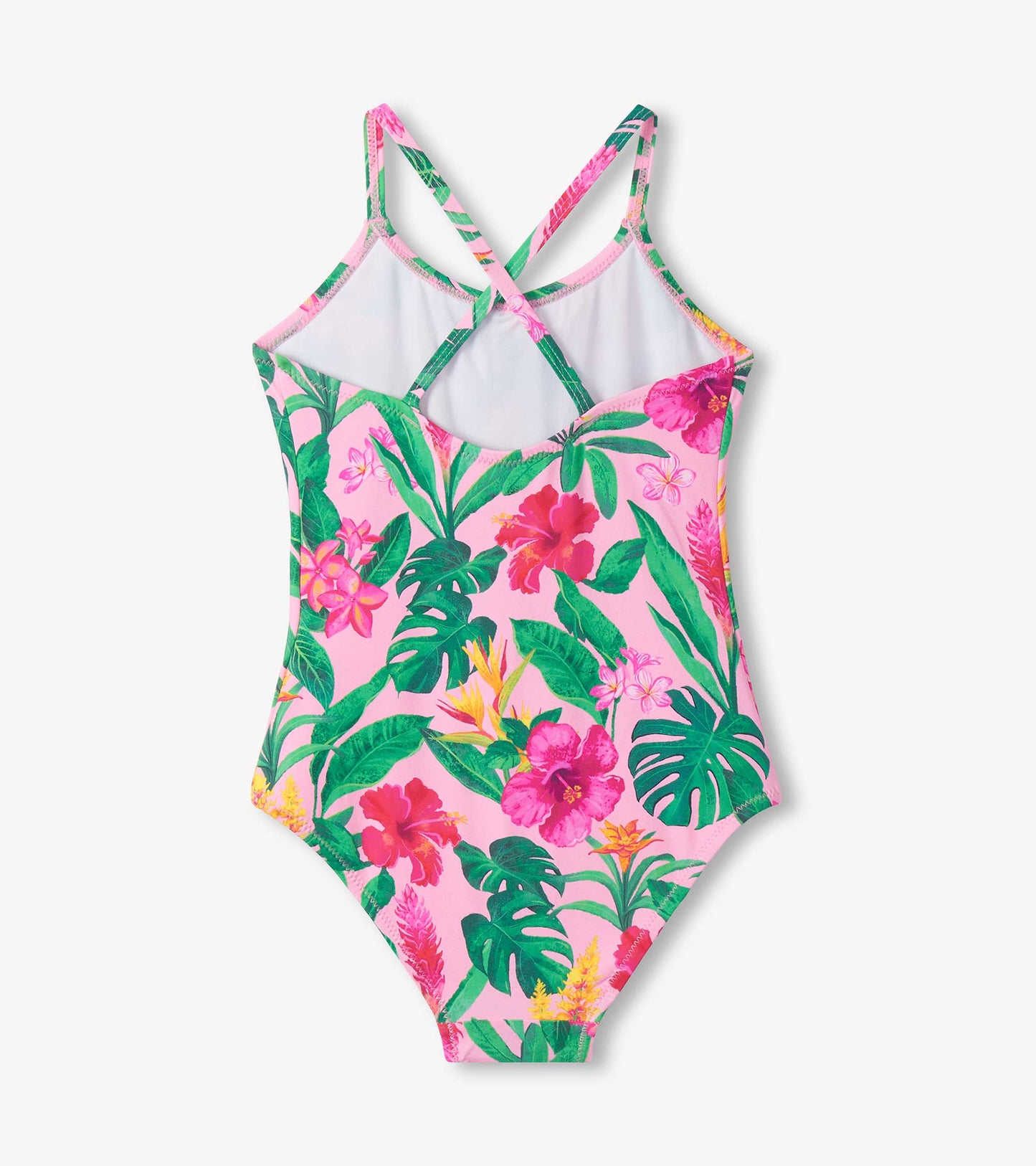 Girls Tropical Flowers One-Piece Swimsuit