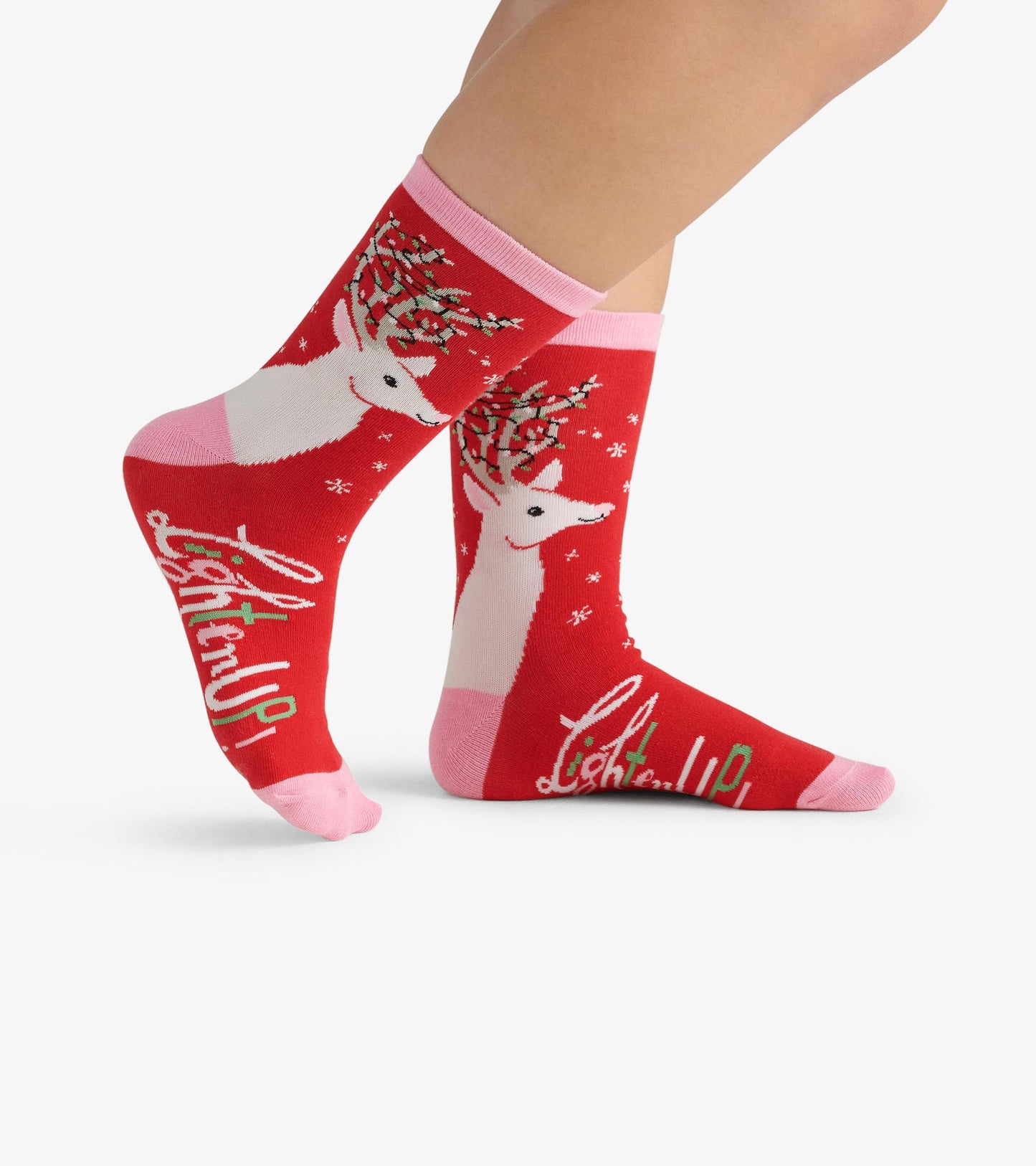 Women's Lighten Up Deer Crew Socks Hatley Little Blue House