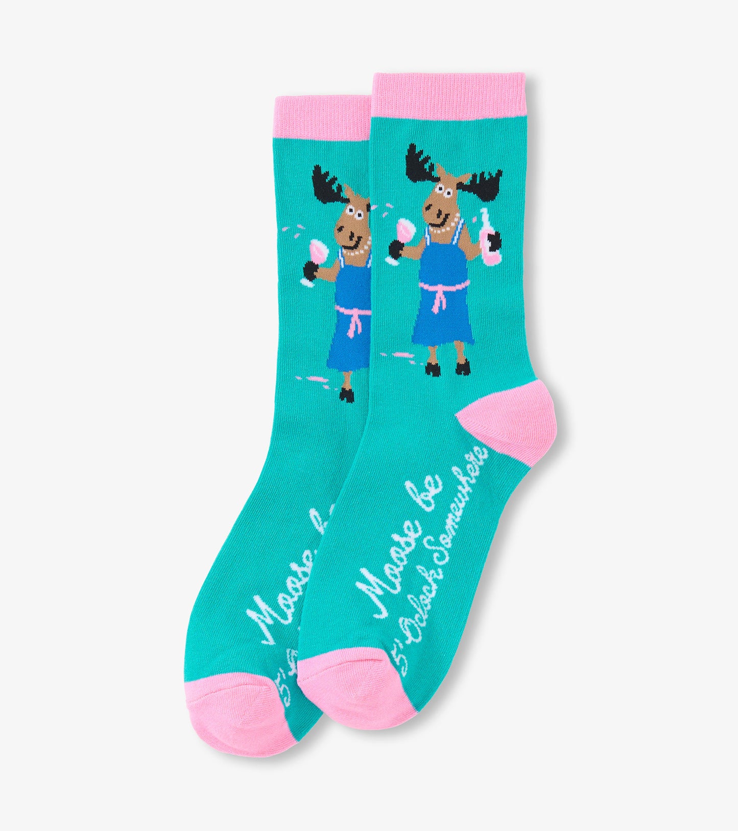 Women's Moose Be 5 O'Clock Crew Socks