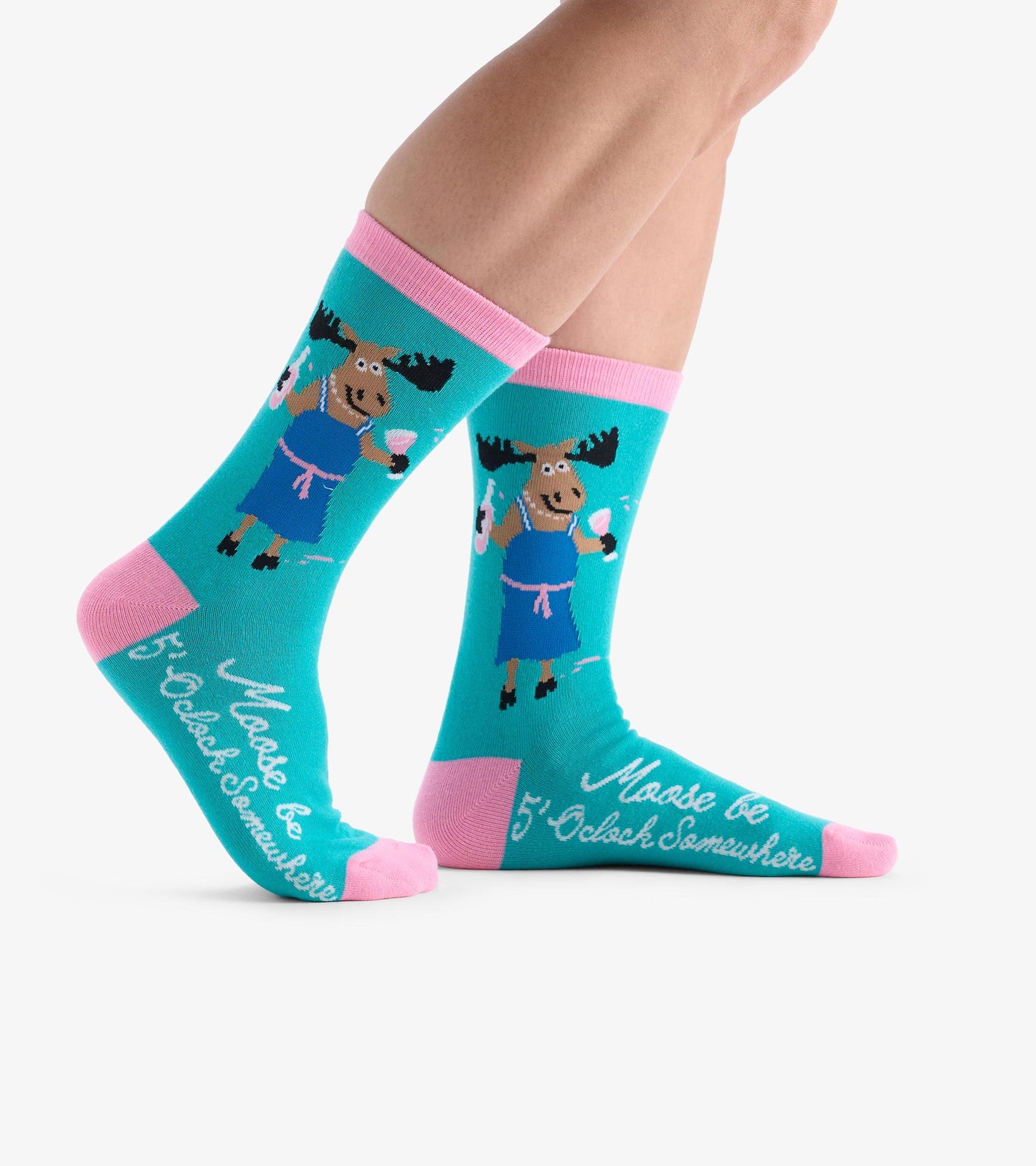 Women's Moose Be 5 O'Clock Crew Socks