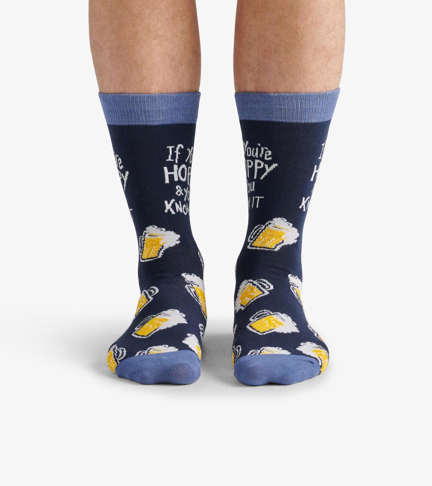 If You're Hoppy And You Know it Men's Crew Socks Hatley Little Blue House
