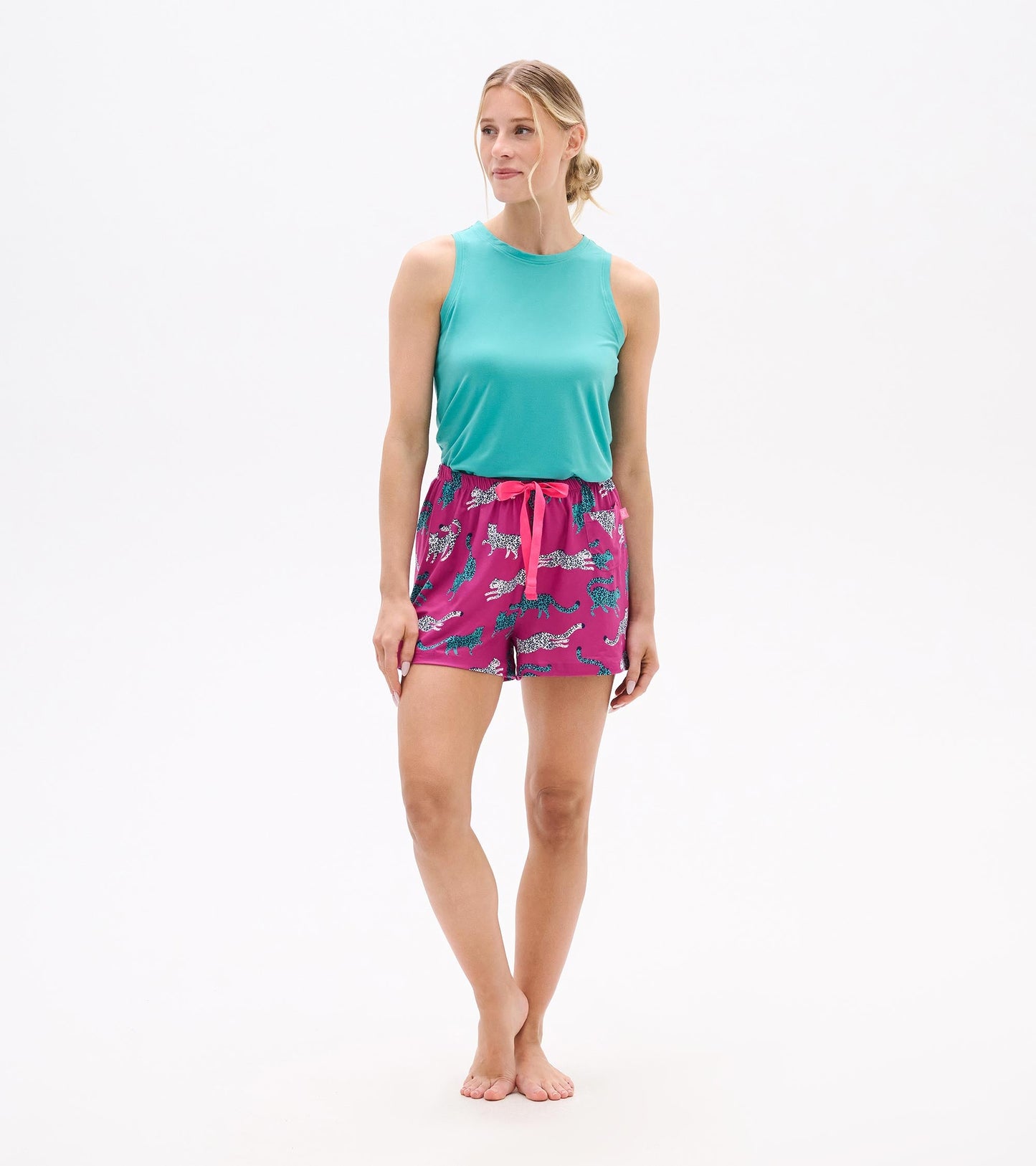 Women's Cheetah Polyknit Pyjama Shorts