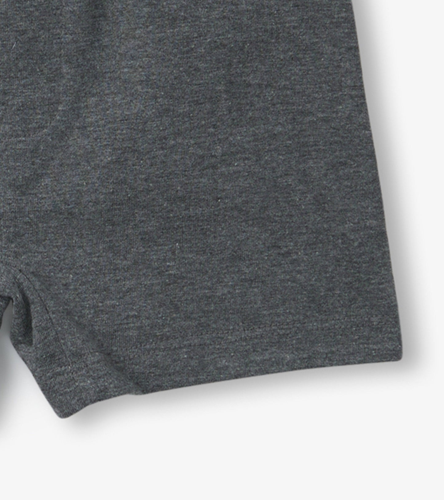 Gray cotton boxer briefs with a soft texture, designed for boys, featuring a classic solid color.