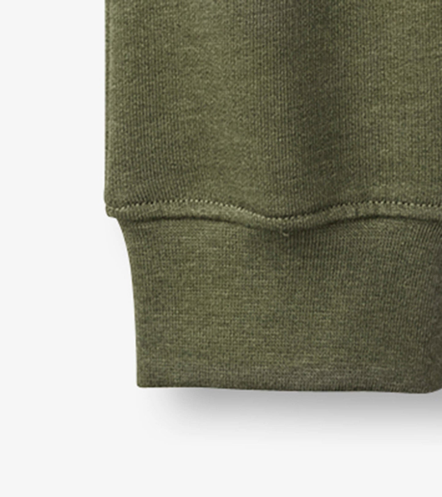 Green melange slim fit joggers with ribbed cuffs, suitable for casual wear.
