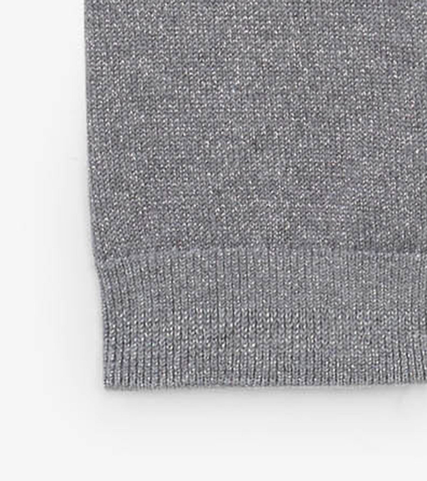 Silver glitter cable knit leggings with a ribbed waistband, suitable for infants.