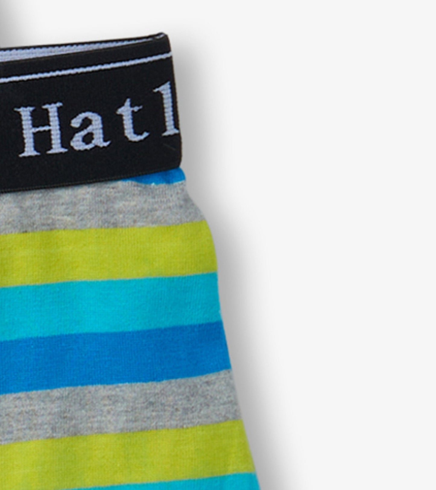 Multicolored striped boxer briefs featuring a black waistband, made from soft fabric for comfort.