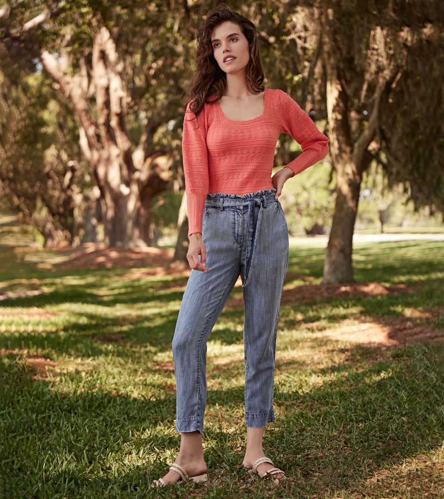 Paper Bag Trousers - Blue Acid Rinse
