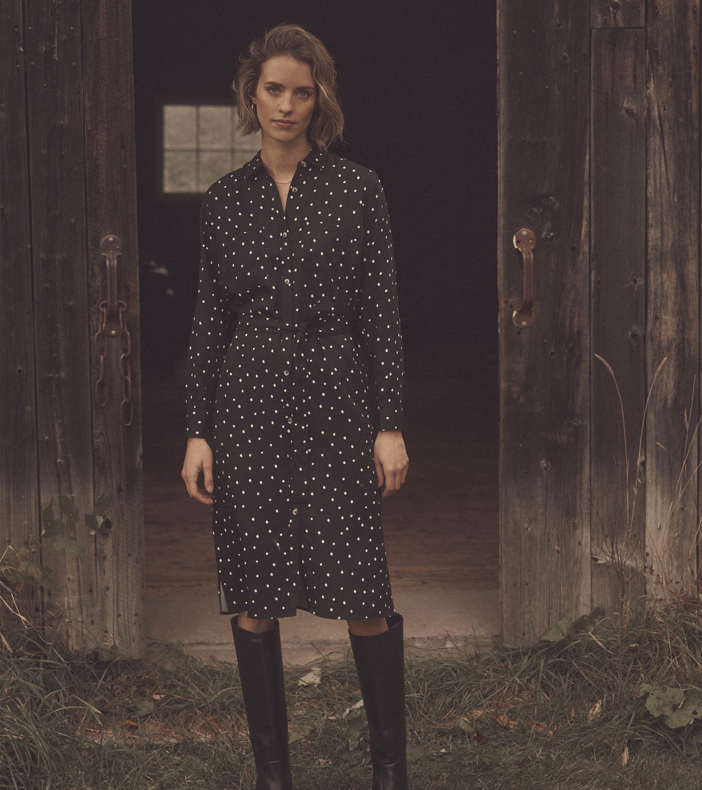 Midi Shirt Dress - Classic Spots